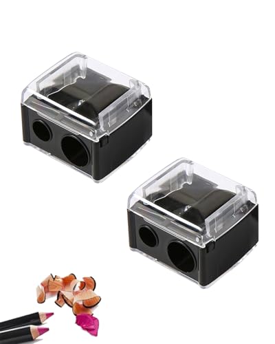 FUGLUS 2 Stück Makeup Sharpener Anspitzer, Kosmetikspitzer, Spitzer für Kajalstifte, Universal Anspitzer für Augenbrauenstift, Lippenkonturenstift, Eyeliner, Präzisionsklingen von FUGLUS