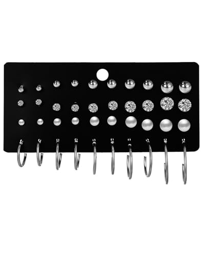 FUGLUS 20 Paar Perlen Ohrringe Set für Damen Mädchen Mode Kettenglied Creolen Ohrstecker Tropfen Ohrringe Boho Statement Acryl Hypoallergen Geburtstagsfeier Schmuck Geschenk von FUGLUS