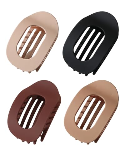 FUGLUS 4 pcs Haarklammern für Damen, Französisches Haarspangen Damen, Flach Sicherer Halt Innenzähne Haar Krallen,Starker Halt Seitliche Haarklammern von FUGLUS