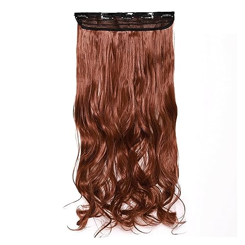 Clip-in-Haarverlängerungen Synthetische Haarverlängerungen, 24-Zoll-Haarverlängerungen, lange gewellte Damen-Clip-in-Haarverlängerungen in einem Stück, Schwarzbraun, Fake-Clip-Haarteil for Frauen Clip Clip-in-Haarverlängerungen Synthetische Haarverlängerungen, 24-Zoll-Haarverlängerungen, lange gewellte Damen-Clip-in-Haarverlängerungen in einem Stück, Schwarzbraun, Fake-Clip-Haarteil for Frauen Clip von FUHAI-666