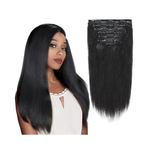 Clip-in-Haarverlängerungen Verworrene gerade Clip-in-Haarverlängerungen aus echtem Menschenhaar for schwarze Frauen, doppelter Schuss, Yaki-gerade, brasilianisches Remy-Haar, natürliche schwarze Farbe Clip-in-Haarverlängerungen Verworrene gerade Clip-in-Haarverlängerungen aus echtem Menschenhaar for schwarze Frauen, doppelter Schuss, Yaki-gerade, brasilianisches Remy-Haar, natürliche schwarze Farbe von FUHAI-666