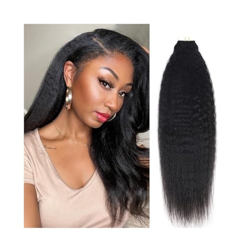Haar-Tape-Extensions Verworrene gerade Tape-in-Haarverlängerungen aus brasilianischem Remy-Echthaar, 20 Stück/50 g, doppelseitige, nahtlose Hauteinschlag-Tape-in-Haarverlängerungen for schwarze Frauen von FUHAI-666