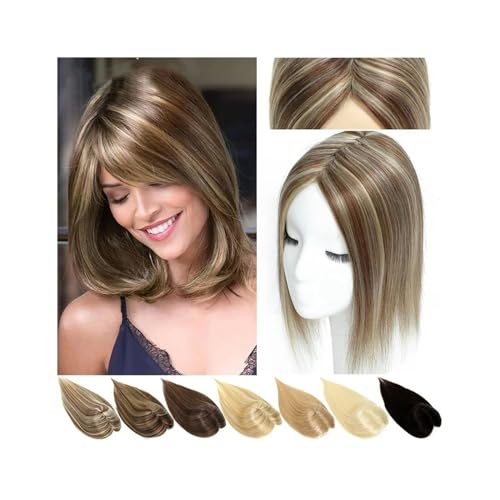 Haartopper für Frauen Glattes Haar-Topper for Damen, Clip-in-Einteiler, unsichtbares Haar-Toupet, 25,4–45,7 cm, chinesisches Remy-Haar, maschinell hergestelltes Basis-Haarteil Haarteil Topper Toupet F von FUHAI-666