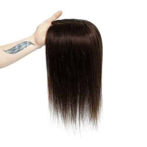 Haartopper für Frauen Haar-Topper for Frauen, Echthaar, Spitzen-Basis-Topper, 25,4–45,7 cm, brasilianisches Haar, glatte Haarteile, Clip-in-One-Piece-Haarverlängerungen for dünner werdendes Haar Haart von FUHAI-666