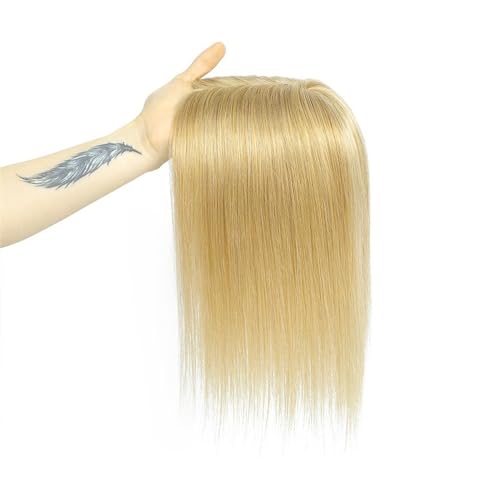 Haartopper für Frauen Haar-Topper for Frauen, Echthaar, Spitzen-Basis-Topper, 25,4–45,7 cm, brasilianisches Haar, glatte Haarteile, Clip-in-One-Piece-Haarverlängerungen for dünner werdendes Haar Haart von FUHAI-666