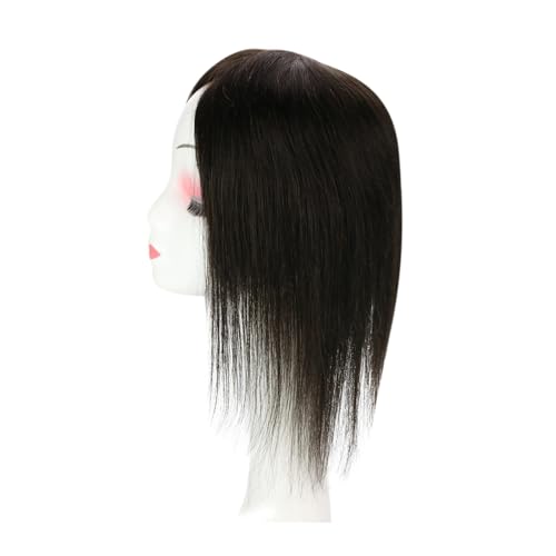 Haartopper für Frauen Haar-Topper for Frauen, Haarausfall-Abdeckung, Mono-Basis-Oberteil mit PU-beschichtetem Echthaar, glatte Haarteile, Clip-in-Toupet aus maschinellem Remy-Haar Haarteil Topper Toup von FUHAI-666