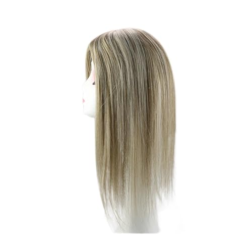 Haartopper für Frauen Haar-Topper for Frauen, Haarausfall-Abdeckung, Mono-Basis-Oberteil mit PU-beschichtetem Echthaar, glatte Haarteile, Clip-in-Toupet aus maschinellem Remy-Haar Haarteil Topper Toup von FUHAI-666