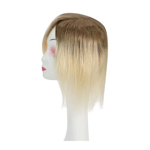 Haartopper für Frauen Haar-Topper for Frauen, Haarausfall-Abdeckung, Mono-Basis-Oberteil mit PU-beschichtetem Echthaar, glatte Haarteile, Clip-in-Toupet aus maschinellem Remy-Haar Haarteil Topper Toup von FUHAI-666