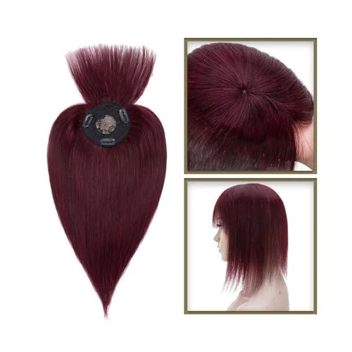 Haartopper für Frauen Haaraufsätze for Frauen mit dünner werdendem Haar, 10–20 Zoll glatter Echthaaraufsatz mit Pony, 150% Dichte, 8,5 x 8,5 cm Seidenbasis, Clip-in-Topper-Haarteile Haarteil Topper T von FUHAI-666