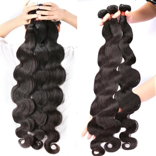 Human Hair Bundles 1 Bündel brasilianisches Haar, wassergewellt, Echthaar, Haarverlängerungen for Frauen human hair weave (Size : 34inches) von FUHAI-666