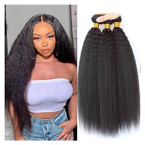 Human Hair Bundles Glatte Haarbündel, 100% Echthaarverlängerungen for Frauen, glattes Haar, 1/3/4 Bündel, Angebote, natürliche Haarwebart human hair weave (Size : 10 10 10) von FUHAI-666