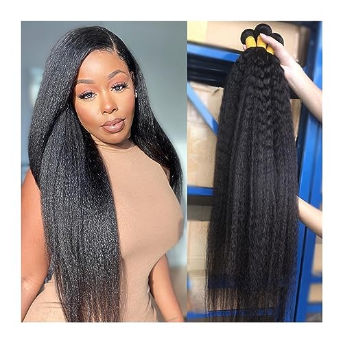 Human Hair Bundles Natürliche Farbe Gerade Peruanische Haarwebart Bundles Rohes Menschliches Haar Bundles Reines Remy Extensions 1/3/ 4 Bundles for Frauen human hair weave (Size : 14 14 14 14) von FUHAI-666