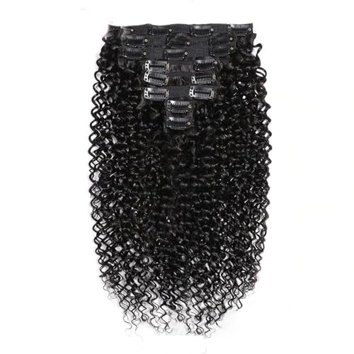 Clip-in Haarverlängerungen für Damen, nahtlose Clip-in Erweiterungen aus echtem Haar, 8-teiliges Set mit 18 Clips, unsichtbare Tape-In Haarteile für den täglichen Gebrauch,deep wave 18inch von FUIBEJAE