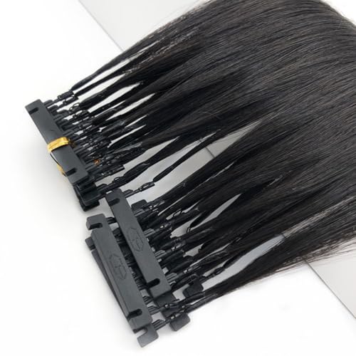 FUIBEJAE 6D Echthaarverlängerung der zweiten Generation 6D Maschine Schnelle No Track Groove Verbindung zum Kopfhaar Echthaarverlängerung für Frauen 20 Reihen,A 18inch von FUIBEJAE