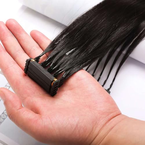 FUIBEJAE 6D Extensions der zweiten Generation Echthaar, schnelle No Trace Connection Head Hair 6D Haarverlängerung Perfekte Wahl für Damen und Friseure (10 Reihen),24 Inch von FUIBEJAE