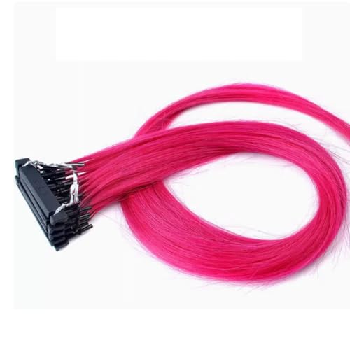FUIBEJAE 6D Haarverlängerungen der 2. Generation für Frauen, Virgin Hair 6D Machine Quick No Track Groove Verbindung zum Kopfhaar Remy Echthaarverlängerung, 10 Reihen,Rosa,20inch von FUIBEJAE