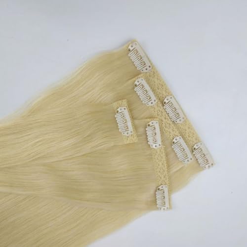 FUIBEJAE Clip-in-Haarverlängerungen für Frauen, doppelseitige Tape-In-Spitze blonde brasilianische gerade nahtlose Clip-in-Verlängerungen Echthaar, 7-teiliges Set 16 Clips, unsichtbare,18inch (45cm) FUIBEJAE Clip-in-Haarverlängerungen für Frauen, doppelseitige Tape-In-Spitze blonde brasilianische gerade nahtlose Clip-in-Verlängerungen Echthaar, 7-teiliges Set 16 Clips, unsichtbare,18inch (45cm) von FUIBEJAE