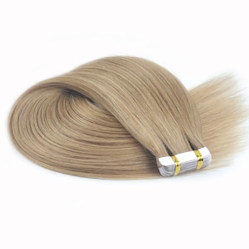 FUIBEJAE Klebeband in Echthaarverlängerungen #10 Hellbraun seidig glatte Echthaarverlängerungen Klebeband in Remy Echthaar Klebeband für Frauen 40 Stück 100G,22inch von FUIBEJAE