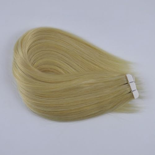 FUIBEJAE Klebeband in Echthaarverlängerungen blau seidig glatt Echthaarverlängerungen Klebeband in Remy Echthaar Klebeband für Frauen 20 Stück 50G,30inch von FUIBEJAE