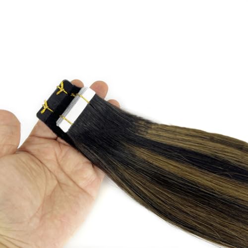 FUIBEJAE Klebeband in Echthaarverlängerungen braun und schwarz seidig glatte Echthaarverlängerungen Klebeband in Remy Echthaar Klebeband für Frauen 40 Stück 100G,22inch FUIBEJAE Klebeband in Echthaarverlängerungen braun und schwarz seidig glatte Echthaarverlängerungen Klebeband in Remy Echthaar Klebeband für Frauen 40 Stück 100G,22inch von FUIBEJAE