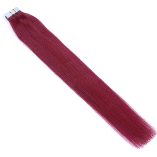 FUIBEJAE Klebeband in Echthaarverlängerungen dunkelrot seidig glatt Echthaarverlängerungen Klebeband in Remy Echthaar Klebeband für Frauen 20 Stück 50G,24inch FUIBEJAE Klebeband in Echthaarverlängerungen dunkelrot seidig glatt Echthaarverlängerungen Klebeband in Remy Echthaar Klebeband für Frauen 20 Stück 50G,24inch von FUIBEJAE