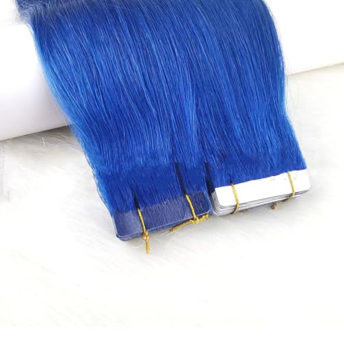 Klebeband in Echthaarverlängerungen blau seidig glatt Echthaarverlängerungen Klebeband in Remy Echthaar Klebeband für Frauen 20 Stück 50G,28inch Klebeband in Echthaarverlängerungen blau seidig glatt Echthaarverlängerungen Klebeband in Remy Echthaar Klebeband für Frauen 20 Stück 50G,28inch von FUIBEJAE
