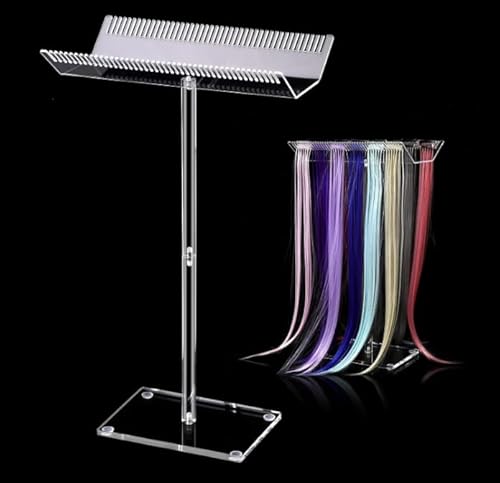 Upgrade Acryl-Haarverlängerungs-Display-Ständer, transparenter Perücken-Display-Ständer-Aufhänger doppelseitiger Haarteil-Organizer-Ständer von FUIBEJAE