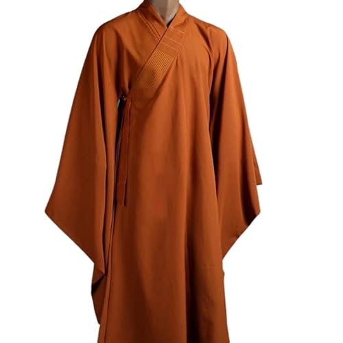 FUISSE Buddhistische Kleidung Robe Meditation Langer Mantel Mönch Kleidung Shaolin Mönch Kung Fu Anzüge Meditationsuniformen Buddhistische Zen Lay Robe (Farbe: Orange, Größe: XL) von FUISSE