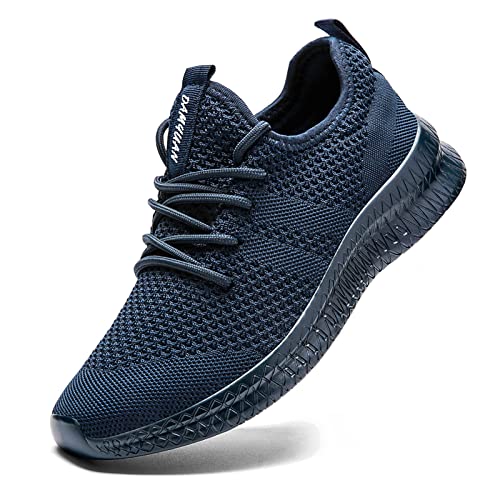 FUJEAK Herren Walkingschuhe Turnschuhe Fitnessstudio Sportschuhe Sneaker Running Tennis Schuhe Freizeit Straßenlaufschuhe Fashion Leichtgewichts Atmungsaktiv Schlüpfen Schuhe Blau 41 EU von FUJEAK