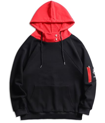 FUJUTANG Itadori Yuji Anime Hoodie JJK Cosplay Kostüm 3D Neuheit Kapuzenpullover Sweatshirt Pullover für Herren Damen, Schwarz, Medium von FUJUTANG