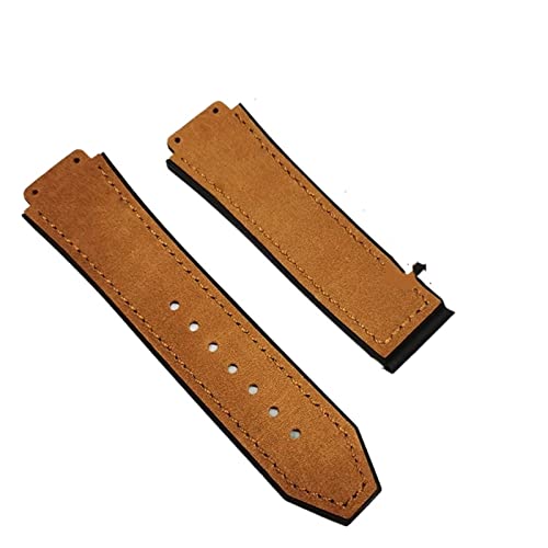 FUKKER CAREG Uhr Armband kompatibel mit mattem Leder-Deployant-Schließer-Gurt-Uhr-Zubehör-Uhrenband-Gürtel-Kette Durable(Coffee,26WITH LOGO_BLACK CLASP) von FUKKER
