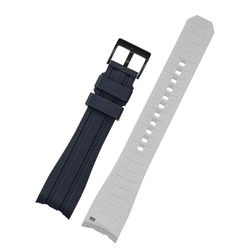 FUKUZL Doppelte Farbe für Rolex Citizen Seiko Silicon -Gurt Männer Uhr Accessoires Arc Mundbandband Armband Uhrengürtel 20mm 22mm Uhrenbandbänder (Color : Black white black, Size : 20mm) von FUKUZL