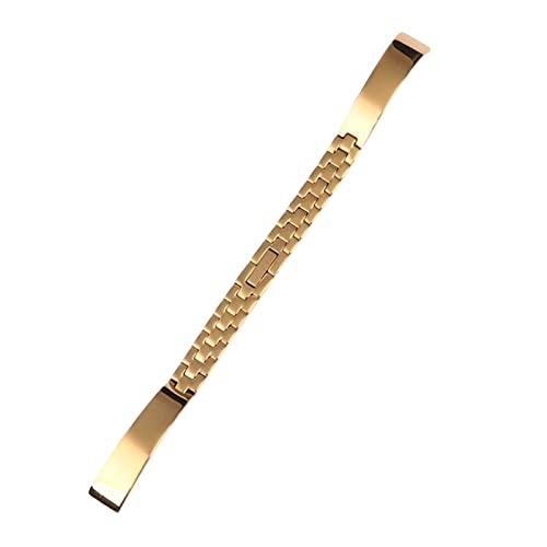 FUKUZL Edelstahl Uhren -Wachband Silber Roségold Armband Ersatzriemen 6 8 10 12 14 mm kleiner Wählscheibe Fashion Watch Kette (Color : B golden, Size : 16mm) von FUKUZL