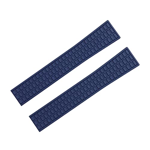 FUKUZL Wasserdichtes FKM-Fluorkautschuk-Uhrenarmband 18 mm 19 mm Zubehör Ersatz für Patek Armband für Philippe für Aquanaut 5067A-001-Gürtel(Color:Dark Blue,Size:18mm-Silver Buckle) von FUKUZL