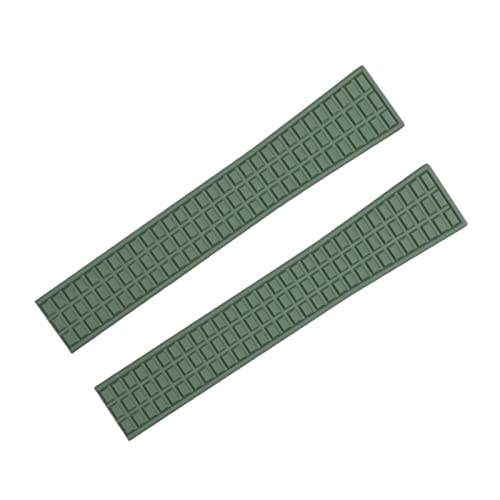 FUKUZL Wasserdichtes FKM-Fluorkautschuk-Uhrenarmband 18 mm 19 mm Zubehör Ersatz für Patek Armband für Philippe für Aquanaut 5067A-001-Gürtel(Color:Green,Size:18mm-Silver Buckle) von FUKUZL