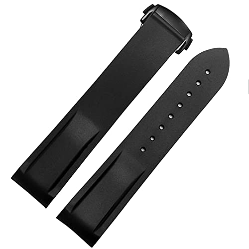 FUKUZL Wasserdichtes Silikon-Uhrenarmband für Omega Comas Strap Meidus Ruder Rubber Watch Strap 22mm (Color : Black-black, Size : 22mm) von FUKUZL
