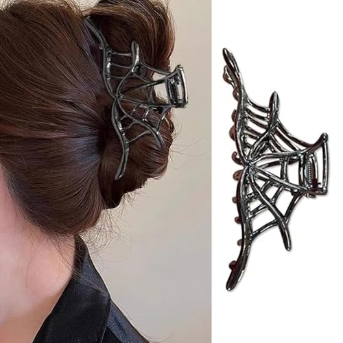 FULANSI Halloween-Metall-Haarspangen, Spinnennetz-Haarklammern, Gothic, Halloween-Haarschmuck für Damen, exquisites Haarstyling, große Pistolen-schwarze Klauen-Clips für dickes/dünnes Haar FULANSI Halloween-Metall-Haarspangen, Spinnennetz-Haarklammern, Gothic, Halloween-Haarschmuck für Damen, exquisites Haarstyling, große Pistolen-schwarze Klauen-Clips für dickes/dünnes Haar von FULANSI