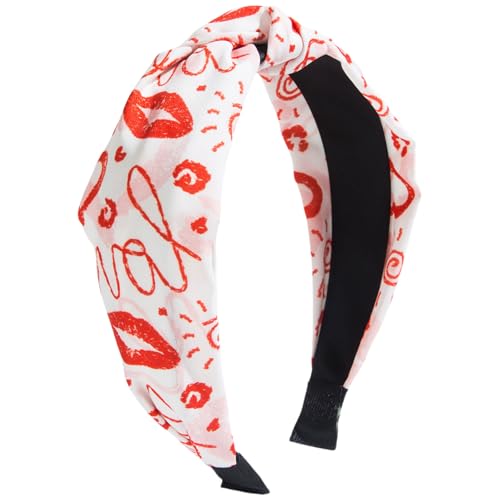 FULANSI Valentinstag-Stirnbänder für Frauen, Herz-Urlaub, geknotetes Stirnband, breiter Knoten, Haarband, Valentinstag-Haarschmuck (Stil 1, Routine) von FULANSI