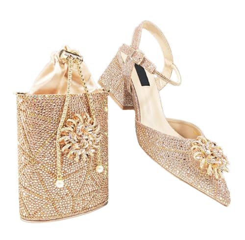 FULBHPRINT Afrikanische Spitzzehen-Pumps Metallic Bag Set Damen Vielseitige Party Arbeitsschuhe mit Ständer Clutch, pfirsich, 41 EU FULBHPRINT Afrikanische Spitzzehen-Pumps Metallic Bag Set Damen Vielseitige Party Arbeitsschuhe mit Ständer Clutch, pfirsich, 41 EU von FULBHPRINT