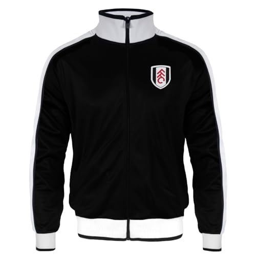 Fulham FC - Herren Trainingsjacke im Retro-Design - Offizielles Merchandise - Geschenk für Fußballfans - Schwarz/Weiß - XXL von FULHAM FOOTBALL CLUB
