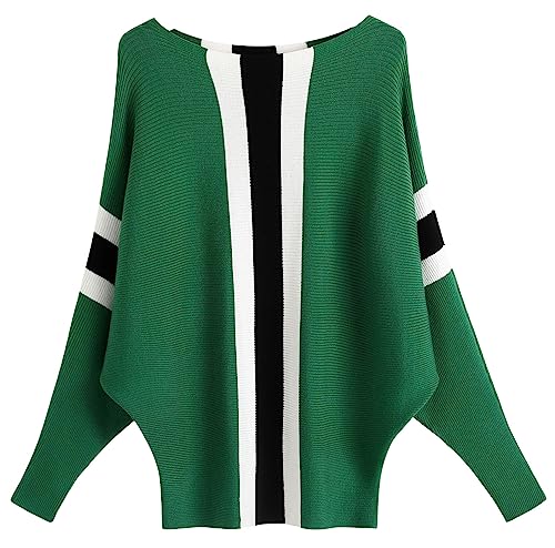 FULIER Boot-Ausschnitt Batwing Ärmel Dolman Lose gestrickte Pullover und Pullis Pullover Tops für Frauen von FULIER