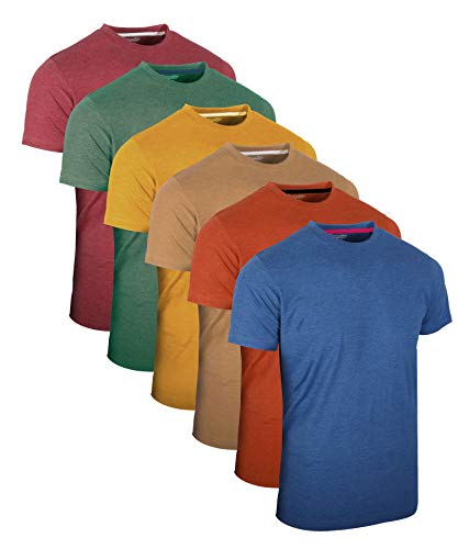 FULL TIME SPORTS® Tech 3 4 6 Pack Assorted Langarm-, Kurzarm Casual Top Multi Pack Rundhals Herren T-Shirts (6 Pack - Kurzarm PASMEL Sortiert, Large) von FULL TIME SPORTS