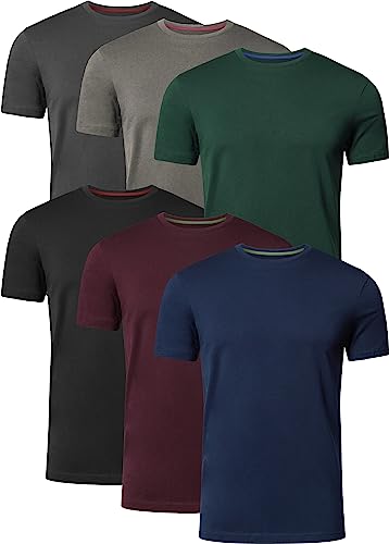 FULL TIME SPORTS® Tech 3 4 6 Pack Assorted Langarm-, Kurzarm Casual Top Multi Pack Rundhals T-Shirts (X-Large, 6 Pack - Dark Assorted) von FULL TIME SPORTS