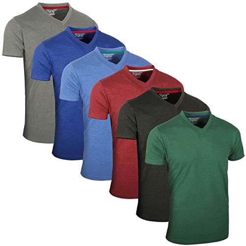 FULL TIME SPORTS 6 Pack Melange Sortiert V-Neck Tech T-Shirts (6) - Small von FULL TIME SPORTS