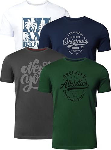 FULL TIME SPORTS Herren T-Shirt 4er Set Pack PRINT-001-PACK-1-S von FULL TIME SPORTS
