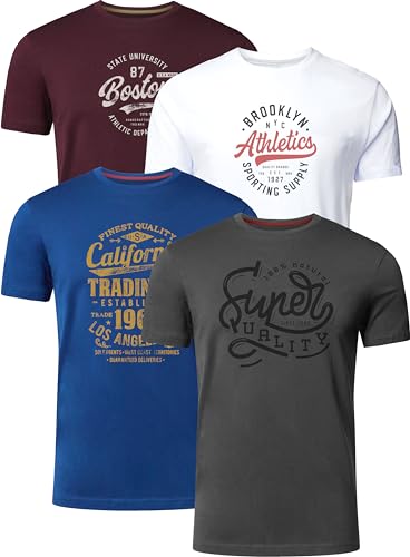 FULL TIME SPORTS Herren T-Shirt 4er Set Pack PRINT-001-PACK-3-L von FULL TIME SPORTS