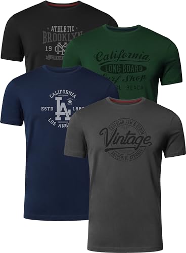 FULL TIME SPORTS Herren T-Shirt 4er Set Pack PRINT-001-PACK-5-S von FULL TIME SPORTS