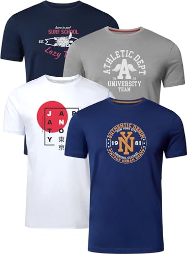 FULL TIME SPORTS Herren T-Shirt 4er Set Pack PRINT-001-PACK-4-XXXL von FULL TIME SPORTS
