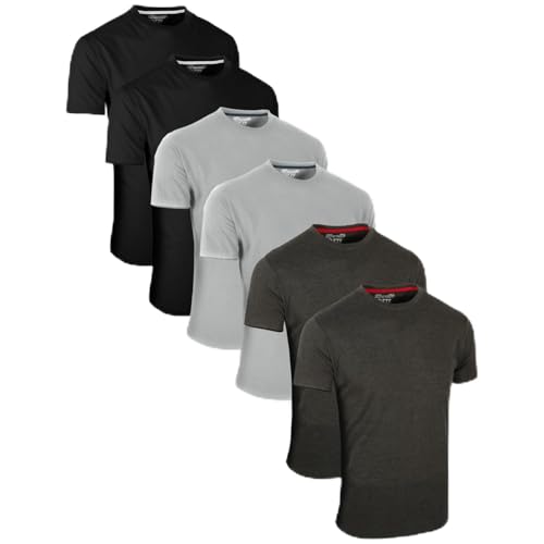 FULL TIME SPORTS Herren T-Shirt 6er Set Pack TEM1-CH-GRY-BK-XXL von FULL TIME SPORTS