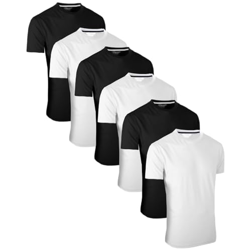 FULL TIME SPORTS Herren T-Shirt 6er Set Pack TEM1-WH-BLK-XXXL von FULL TIME SPORTS